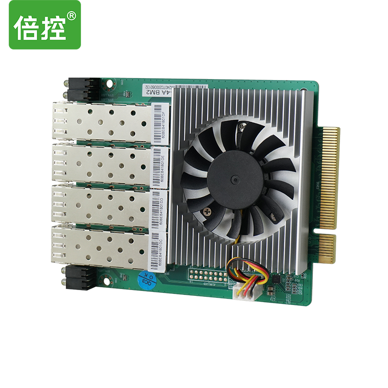 倍控X710/I350/82599萬(wàn)兆光纖網(wǎng)卡模板4SFP接口，8XPCI-E標(biāo)準(zhǔn)插槽軟路由網(wǎng)卡opt710 opt599 c236的10G網(wǎng)卡